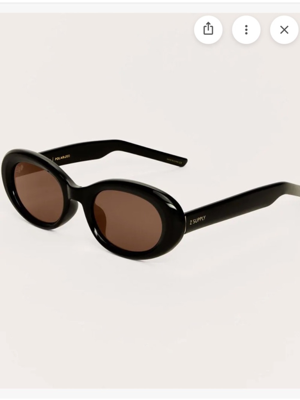 Z Supply Black Oval Women’s Sunglasses - Classic UV Protection